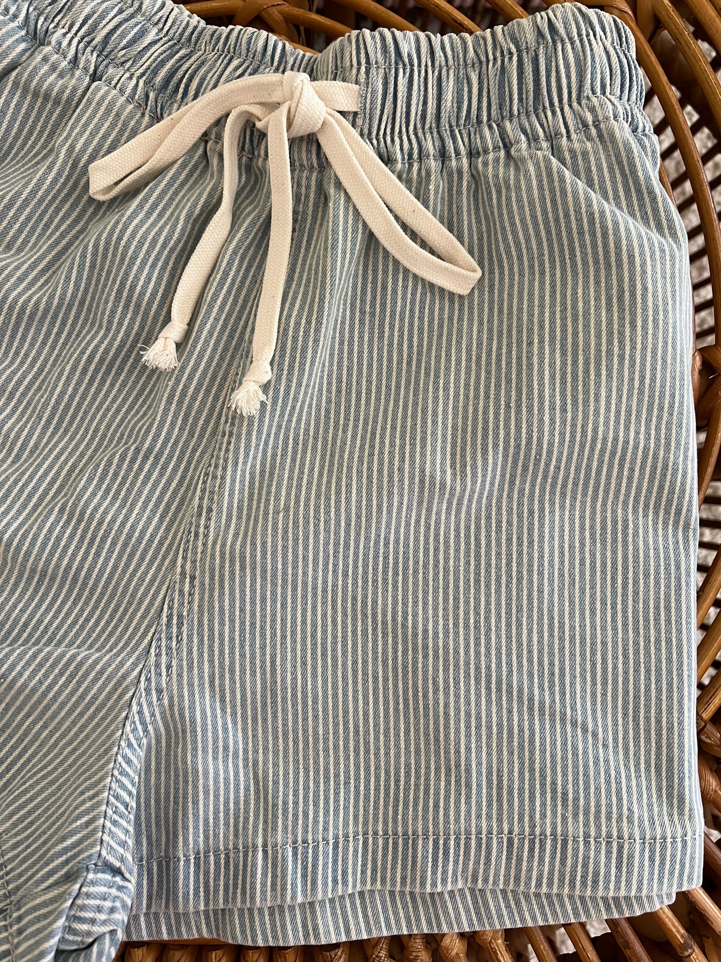 Miners Striped Denim Shorts