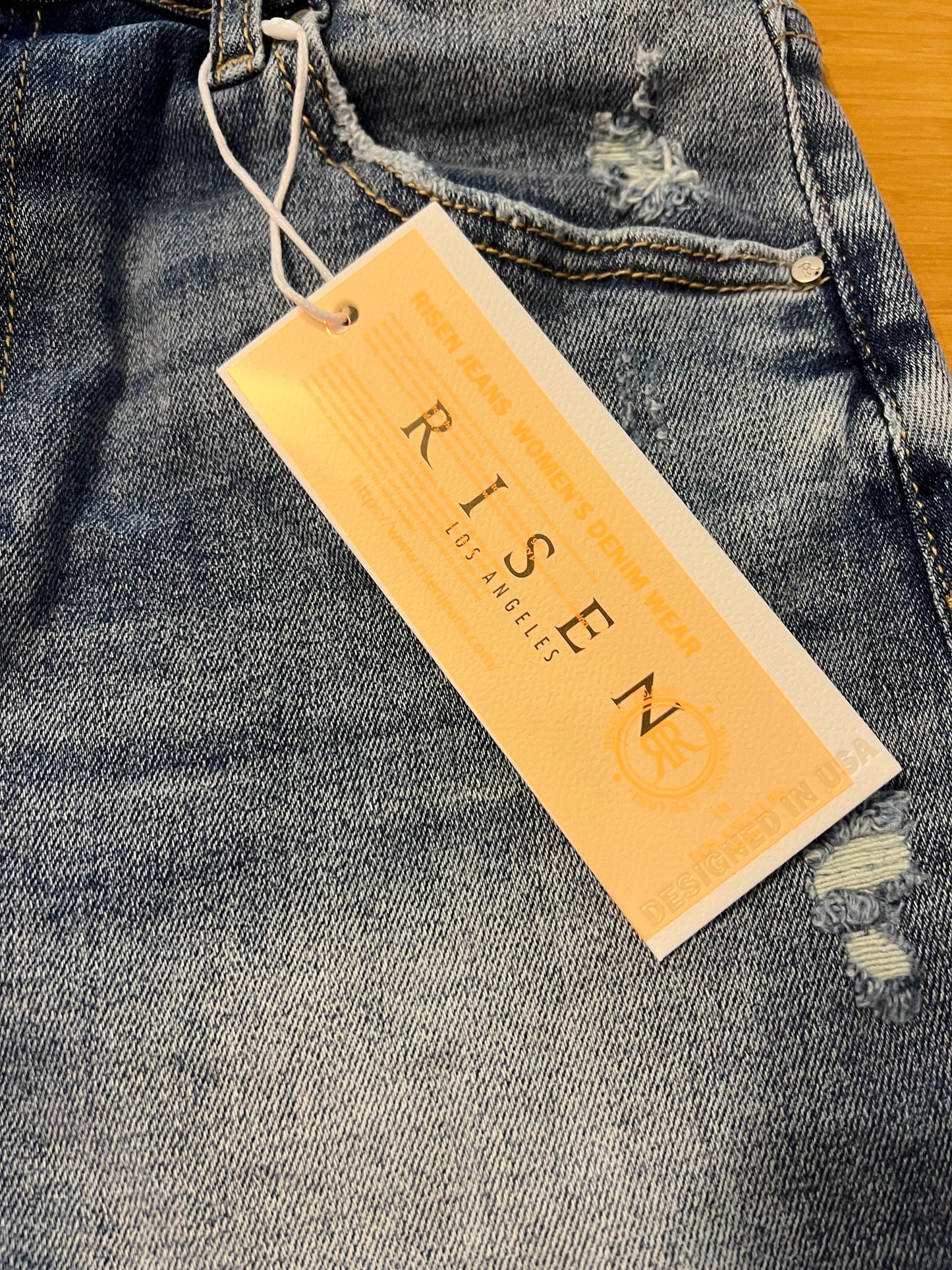 Mid Rise Distressed Jean Shorts