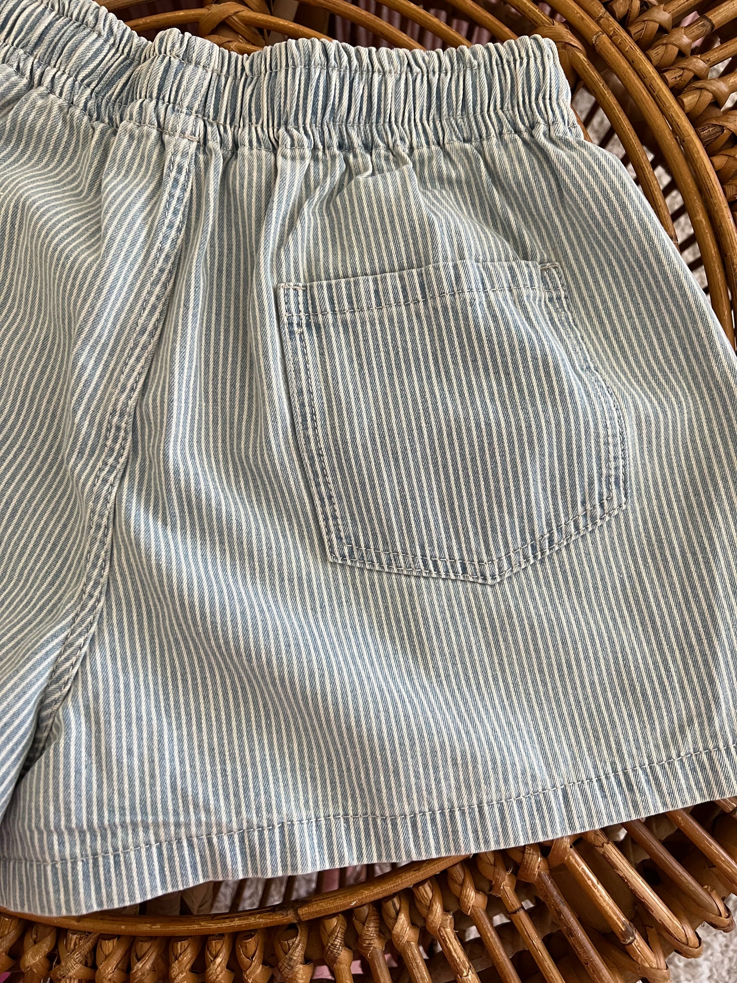 Miners Striped Denim Shorts