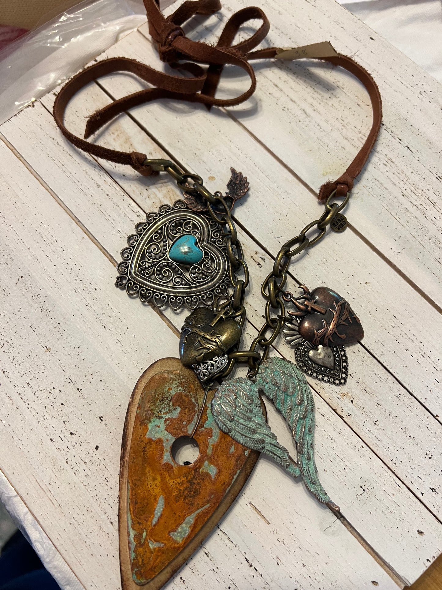 Sacred Heart Chunky Charm Necklace