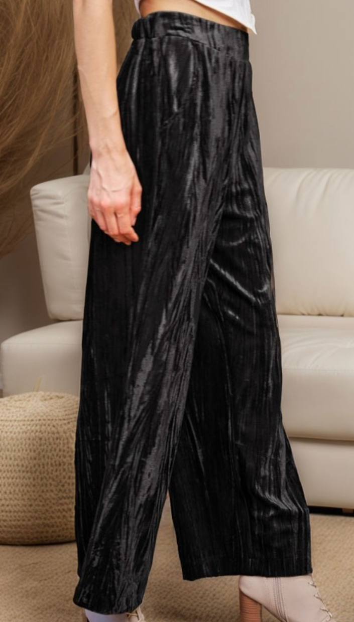 Velvet Crush Pants - Black - Final Sale