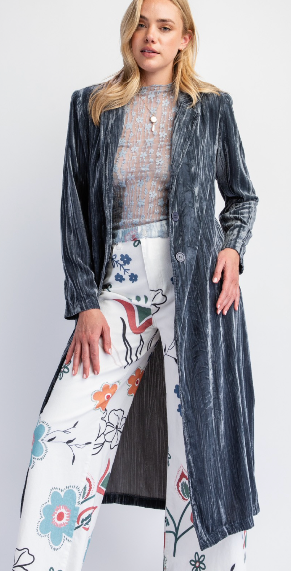 Velvet Maxi Coat - FINAL SALE