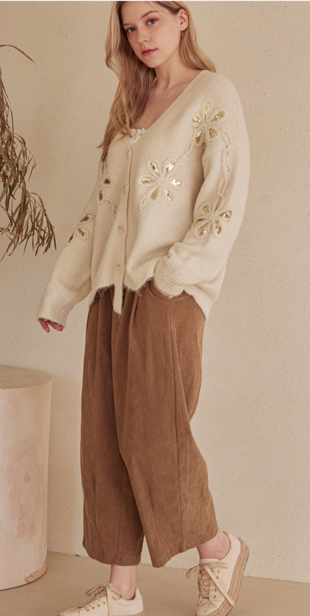 Bloom & Sparkle Sequin Cardigan