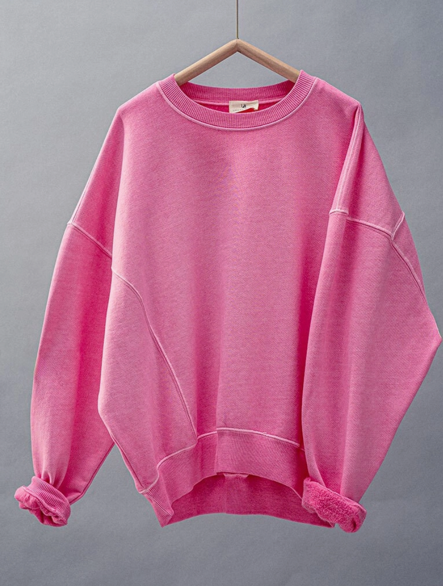 Low Tide Organic Cotton Pullover - Pure Pink