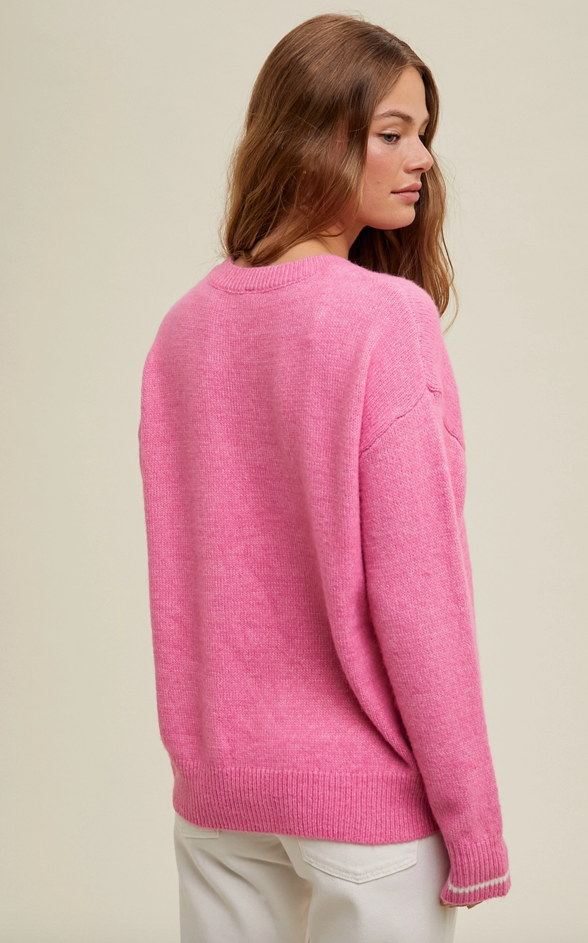Vacay Embroidered Pullover Sweater