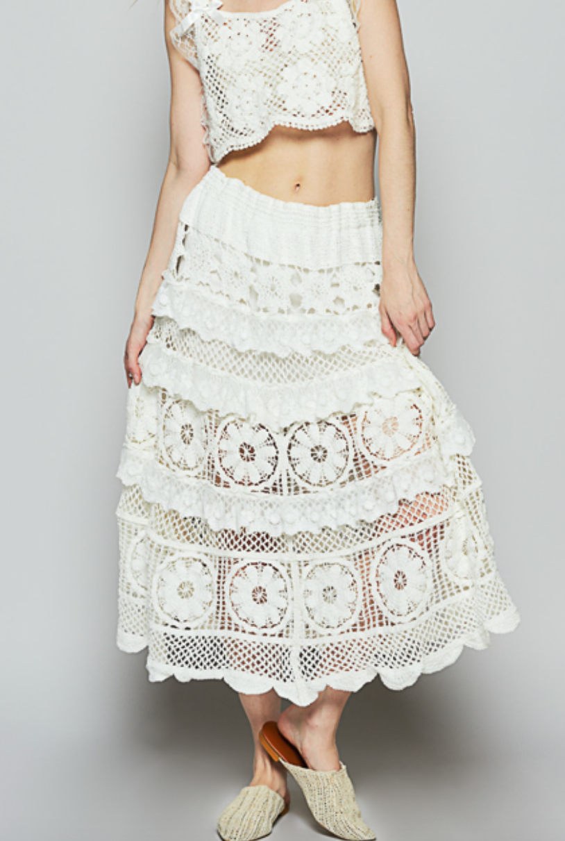Free Spirit Crochet Skirt - Off White - FINAL SALE