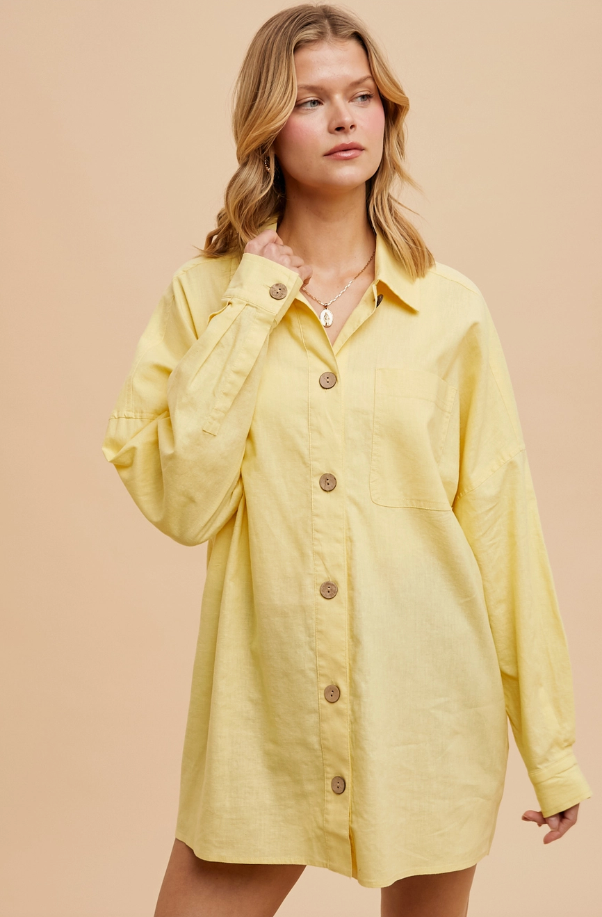 Forever Classic Linen Blend Top - Limoncello - FINAL SALE