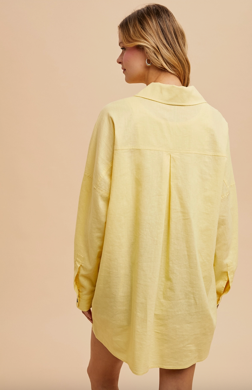 Forever Classic Linen Blend Top - Limoncello - FINAL SALE
