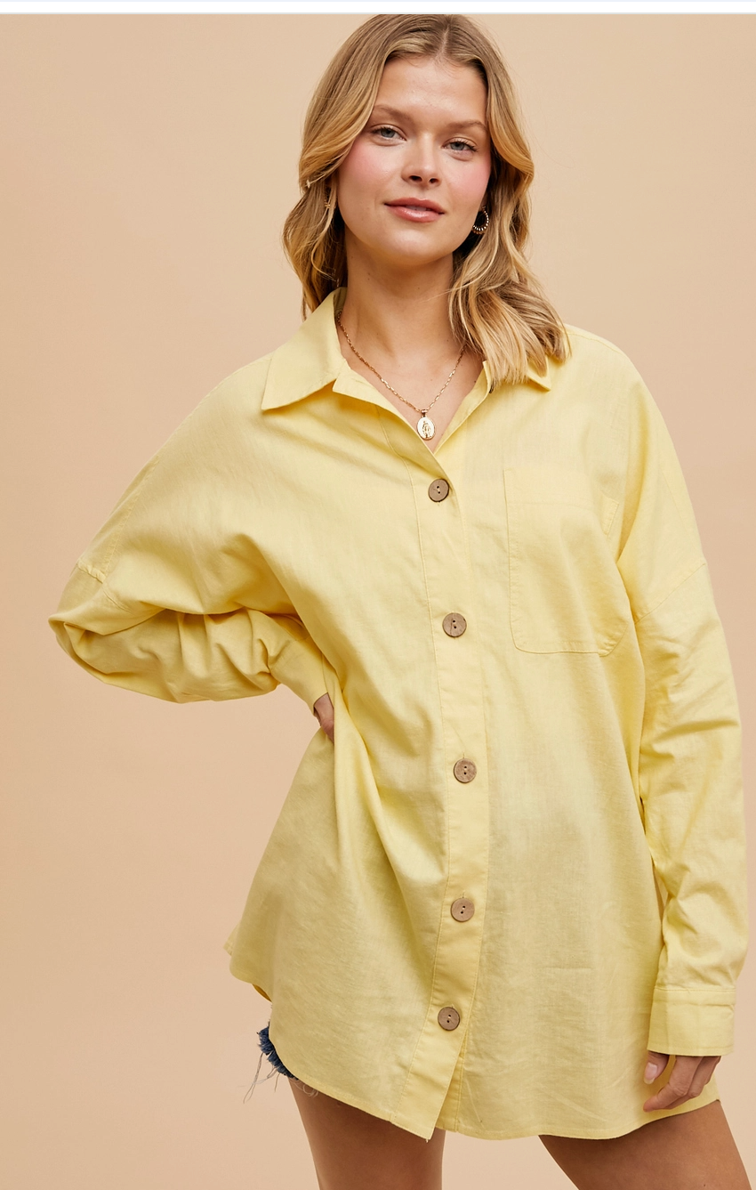Forever Classic Linen Blend Top - Limoncello - FINAL SALE