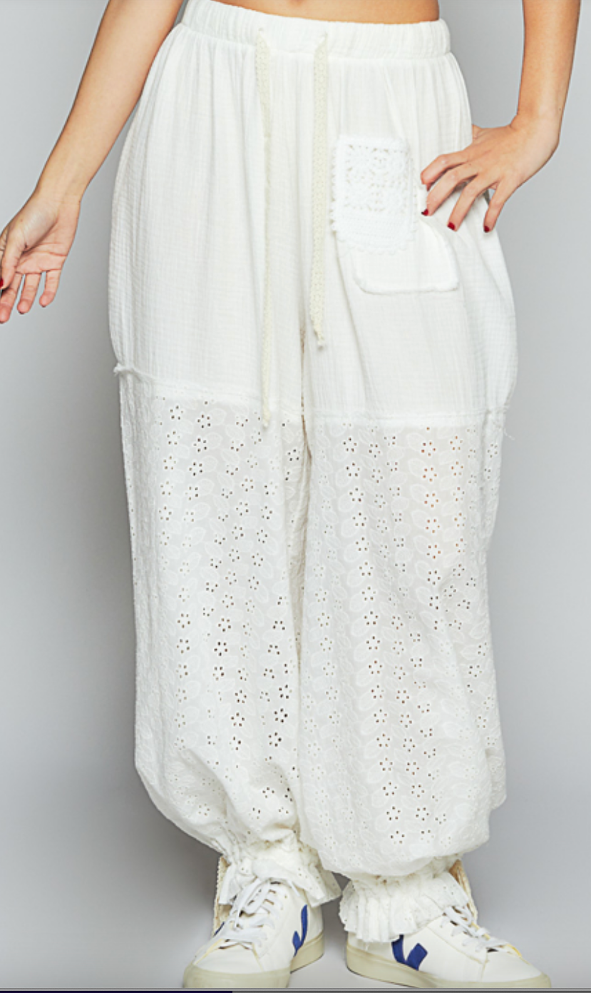 Spring Breeze Gauze Pants - White