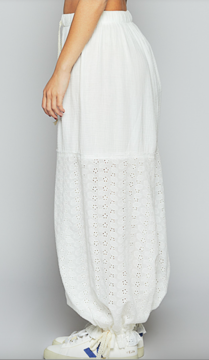 Spring Breeze Gauze Pants - White