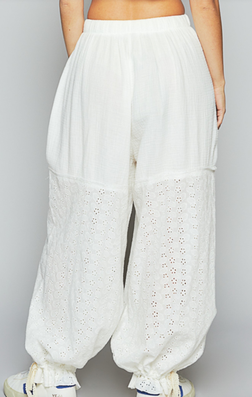 Spring Breeze Gauze Pants - White