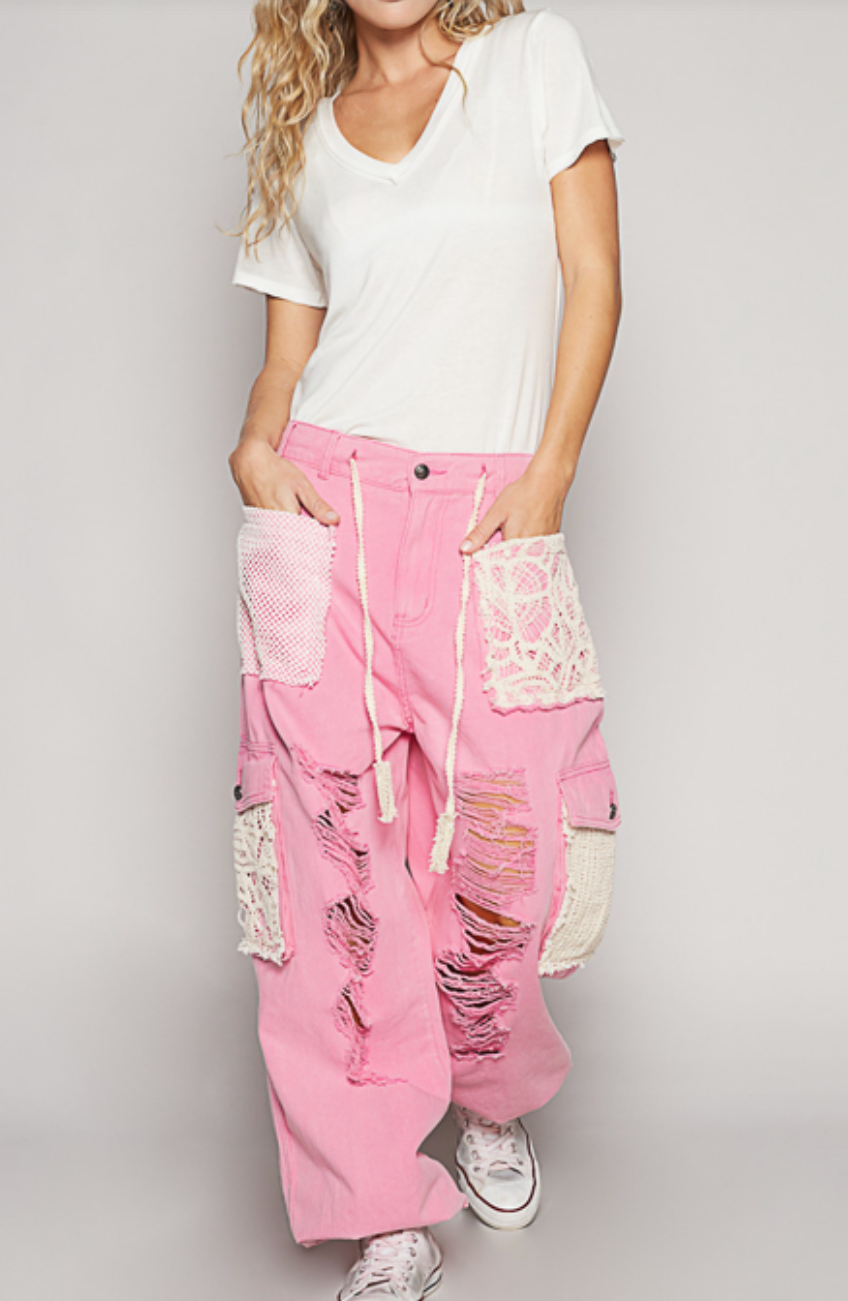 Pink Blossoms Jogger Jeans