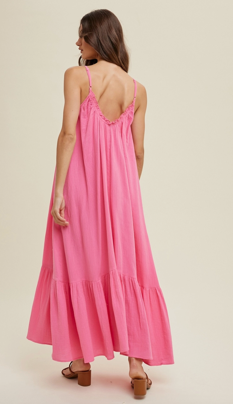 Pink Gauze Maxi Dress - FINAL SALE