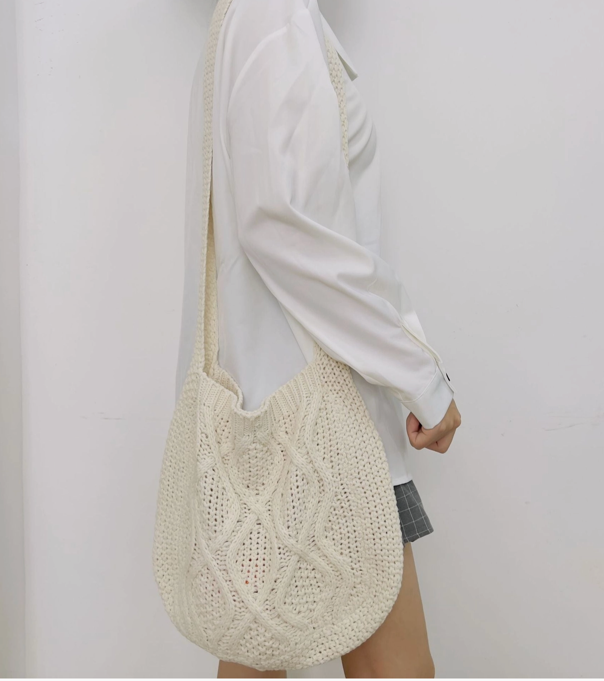 Knit Cross Body Tote