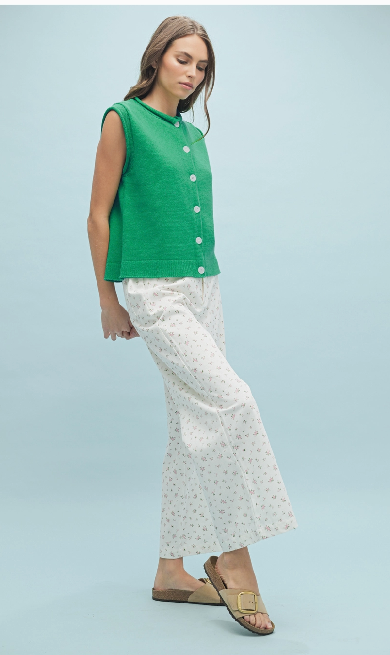 Happy Hour Knit Top - Green - FINAL SALE