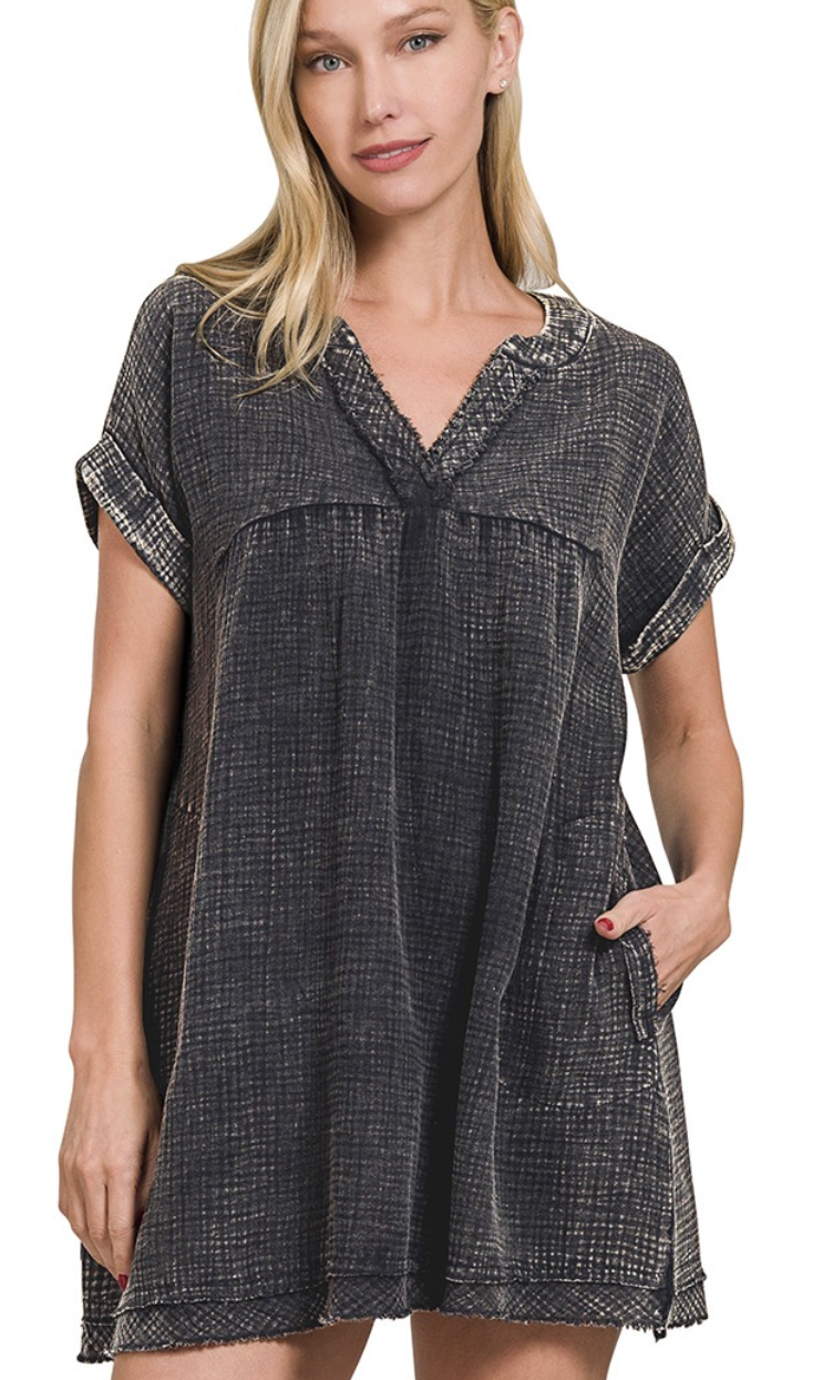 Effortless Dress - Washed Black