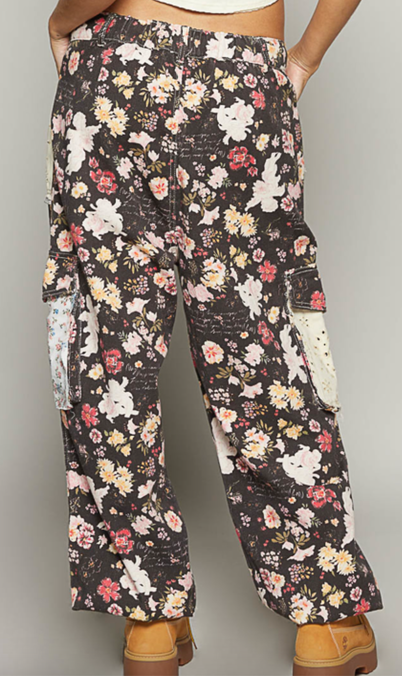 Moody Blooms Floral Cargo Pants