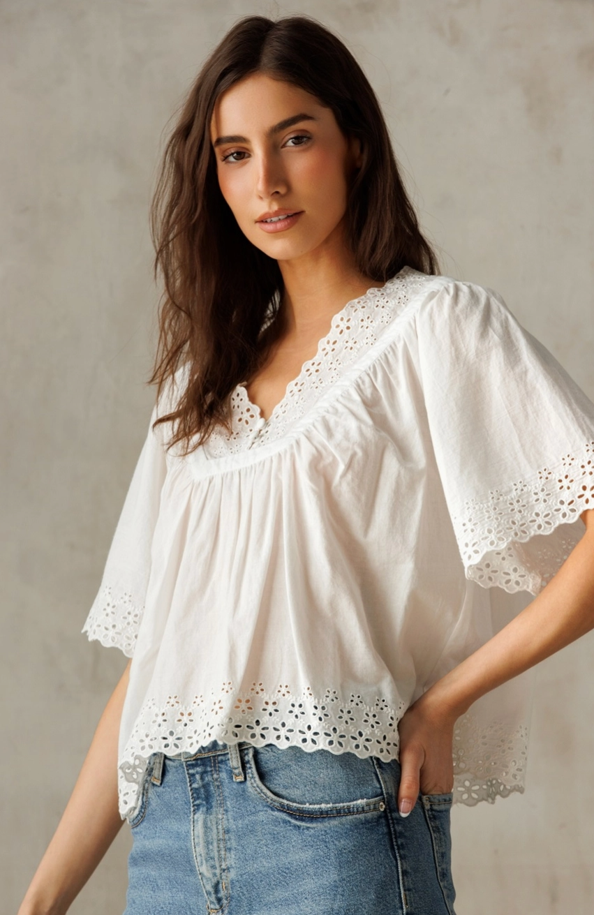 Salt Kissed Eyelet Top