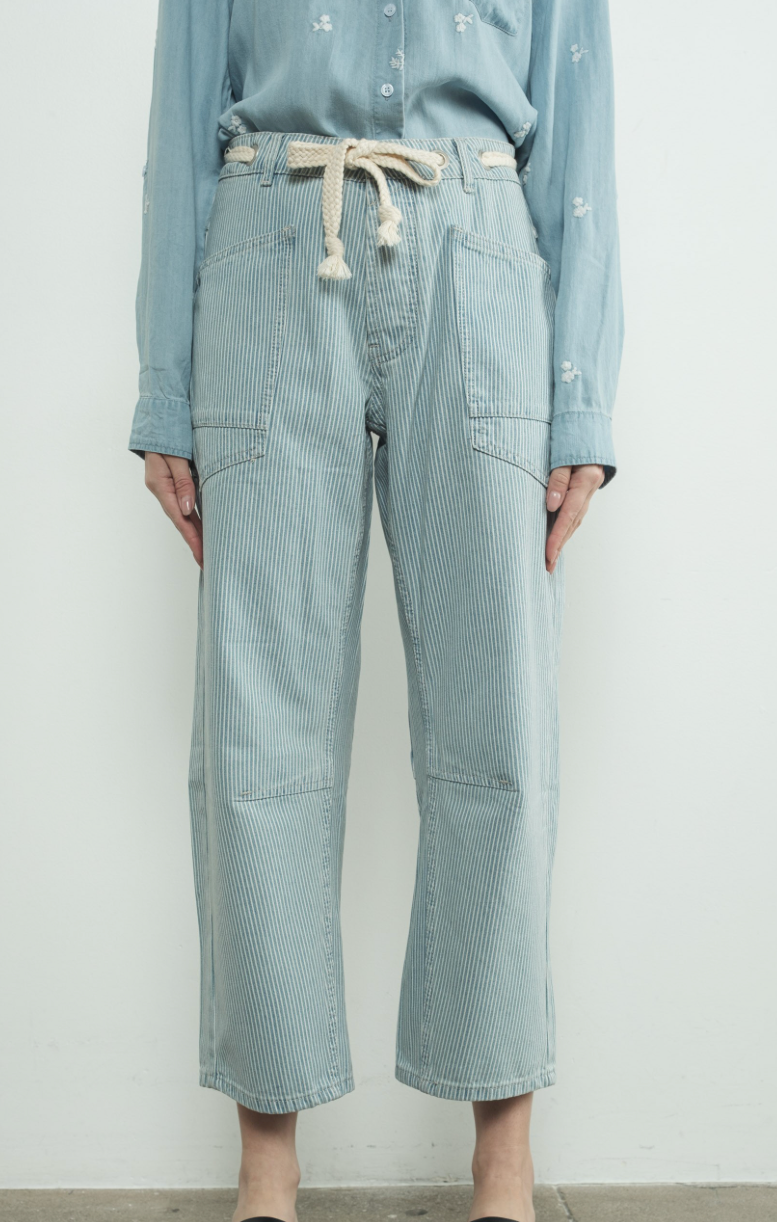 Miners Striped Denim Barrel Pants