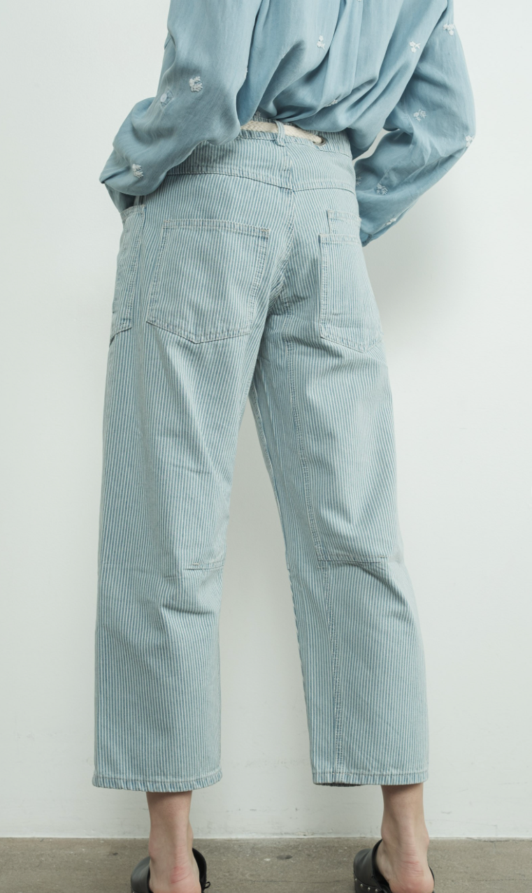 Miners Striped Denim Barrel Pants