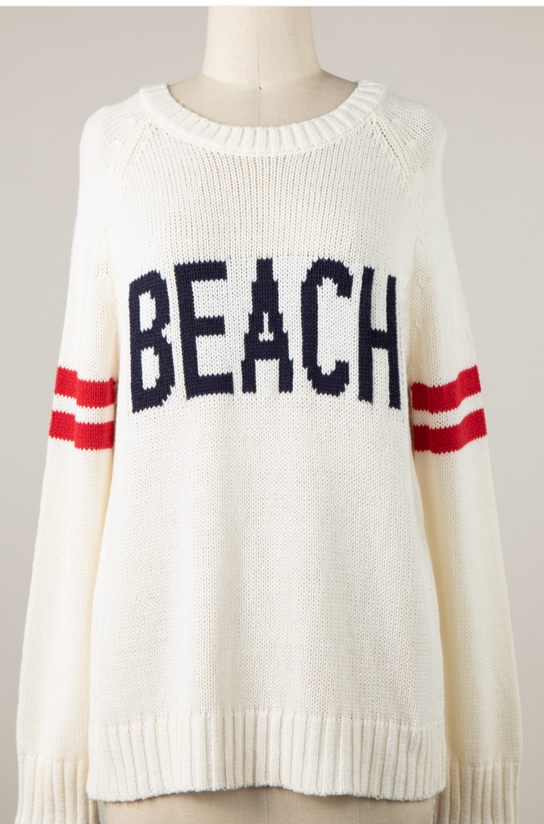 Let's Go To The Beach - Navy/Red