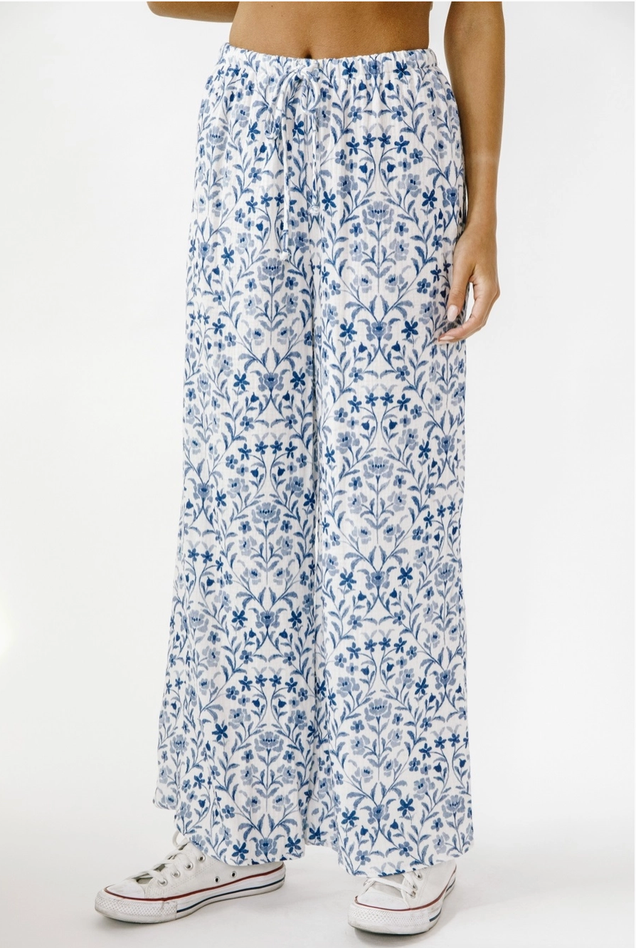 Beachy Blooms Floral Pants