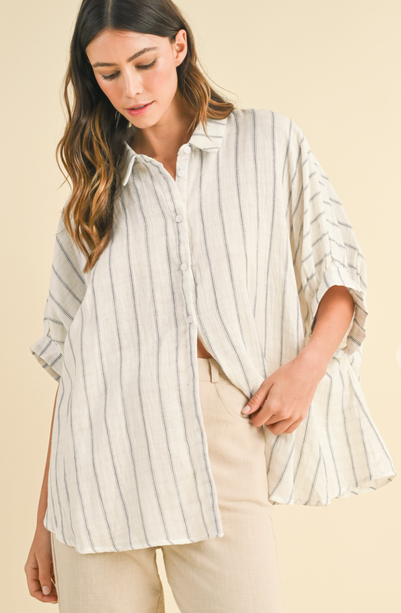 Cool & Casual Oversized Shirt - Ivory