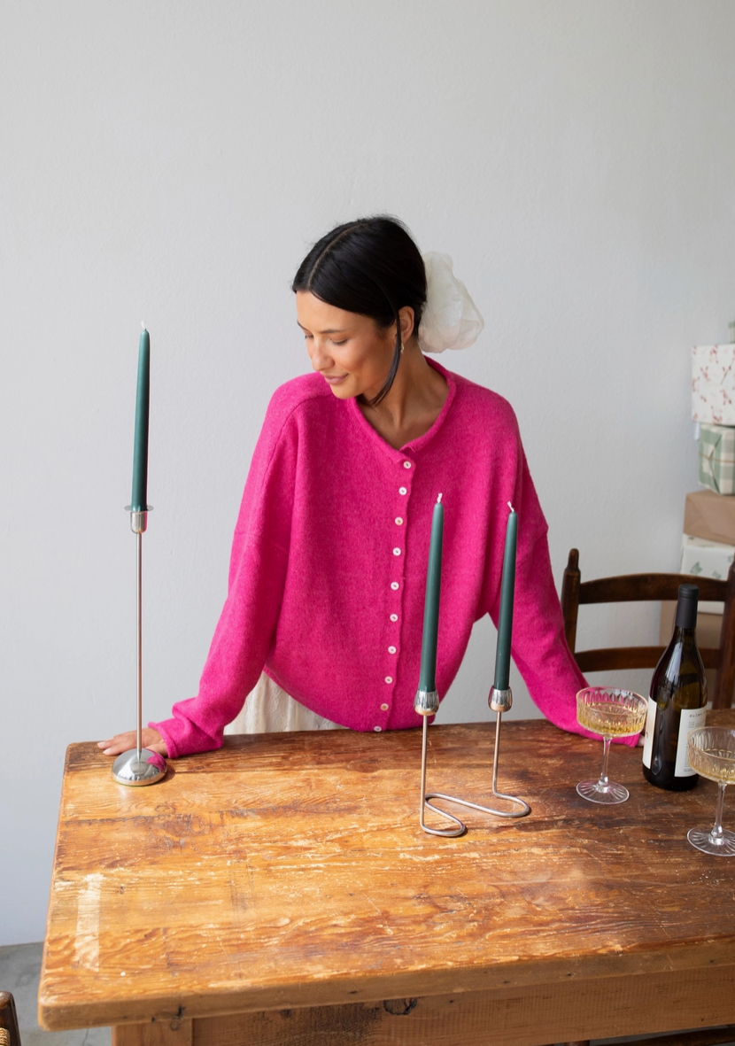 In The Moment Cardigan - Fuschia