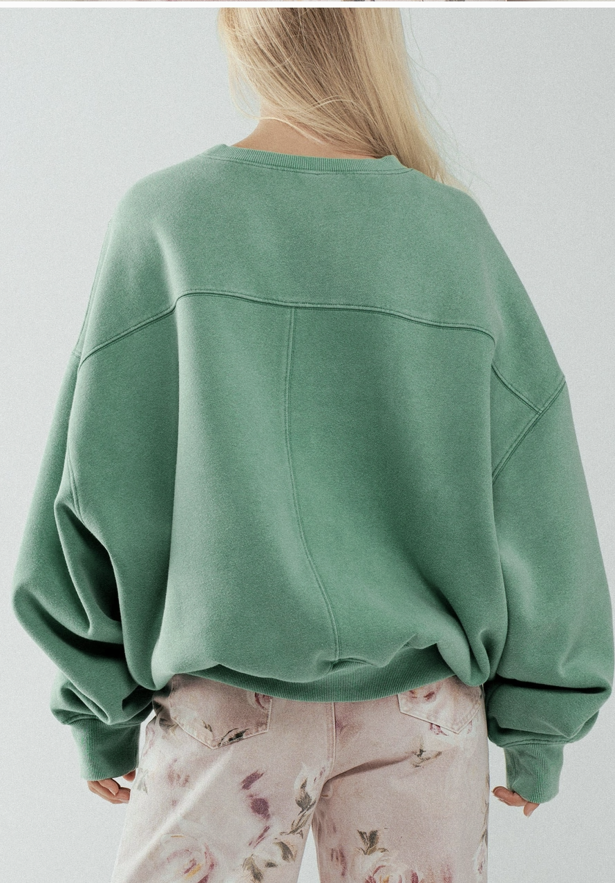 Low Tide Oversized Sweatshirt - Washed Green