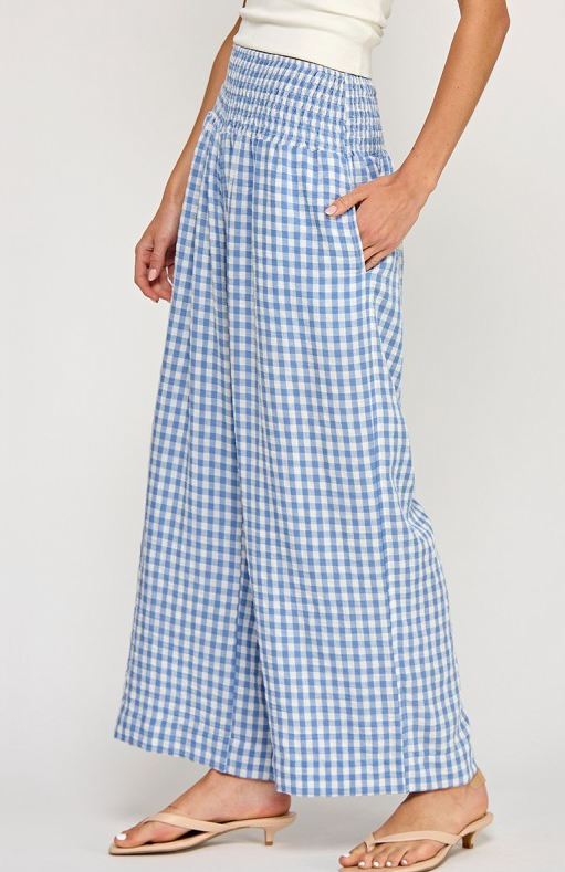Summer Days Gingham Pants - Blue