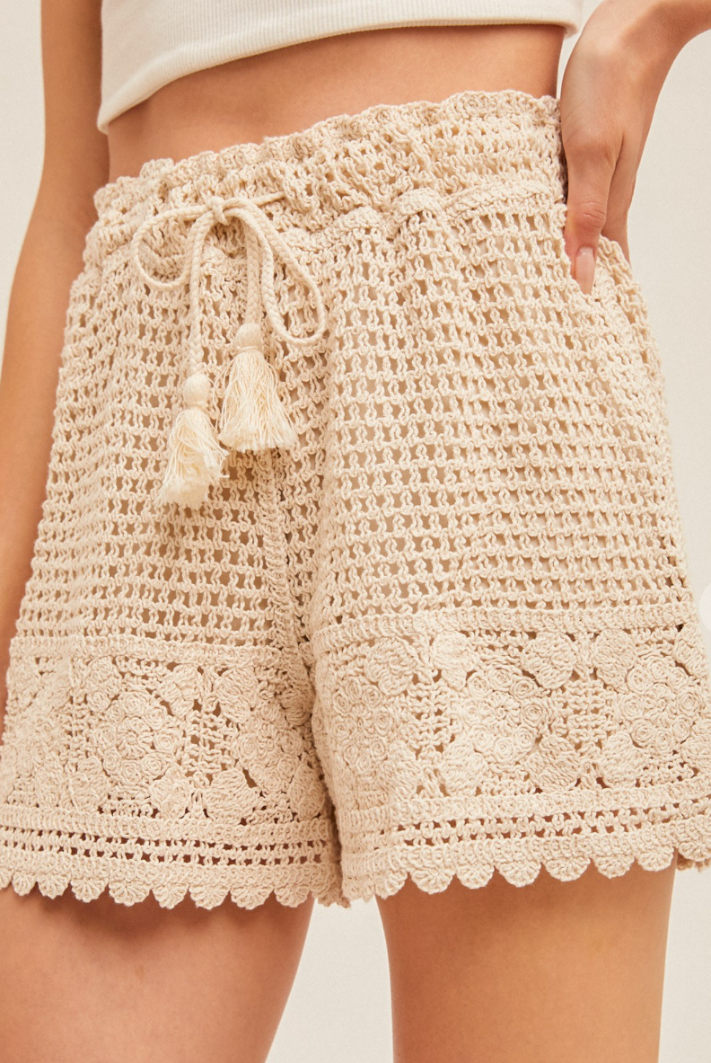 Woven Waves Crochet Shorts - FINAL SALE