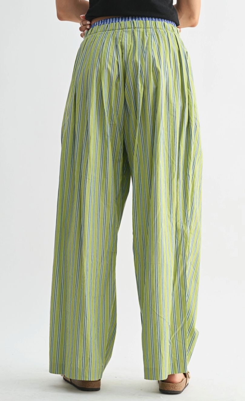 Sandy Stripes Pants - Green - FINAL SALE