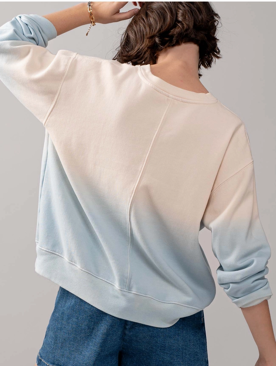 Ombre Dip-Dyed Sweatshirt - Sunset Blue