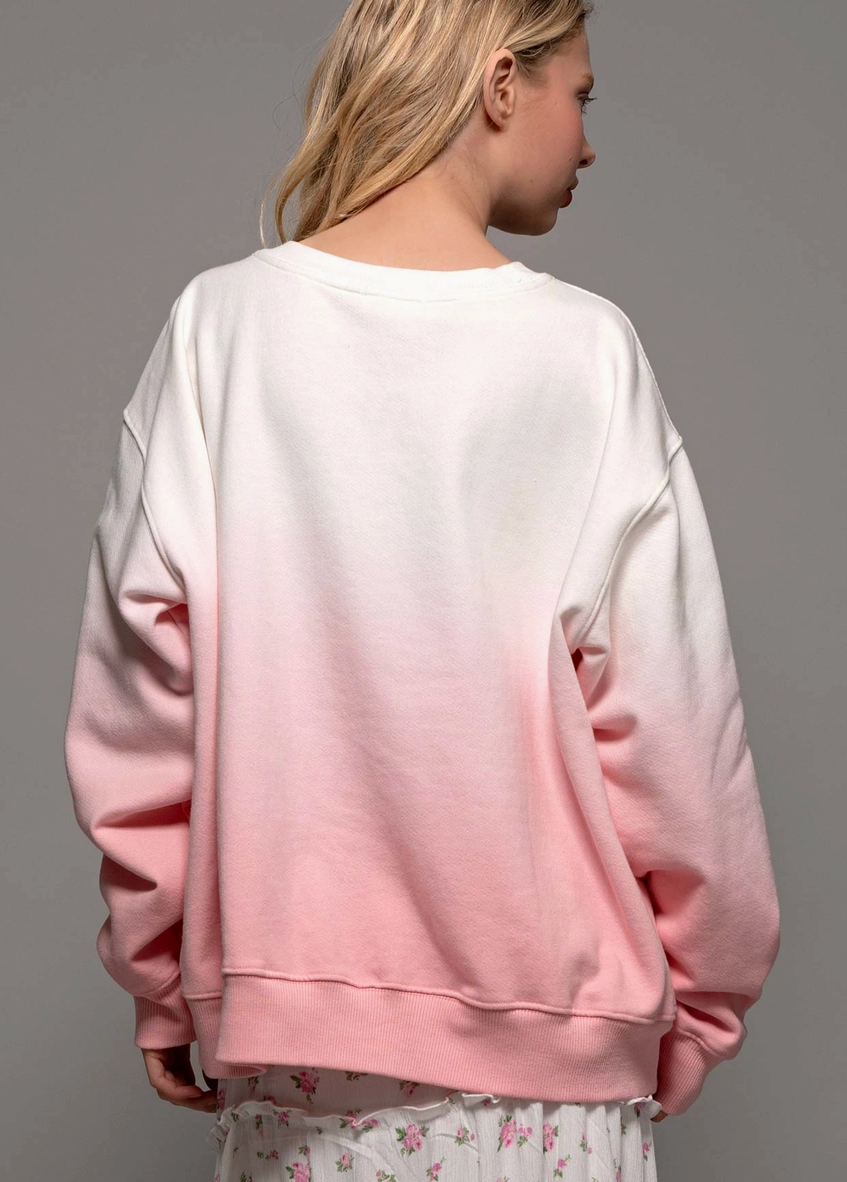 Ombre Dip-Dyed Sweatshirt - Sunrise Pink