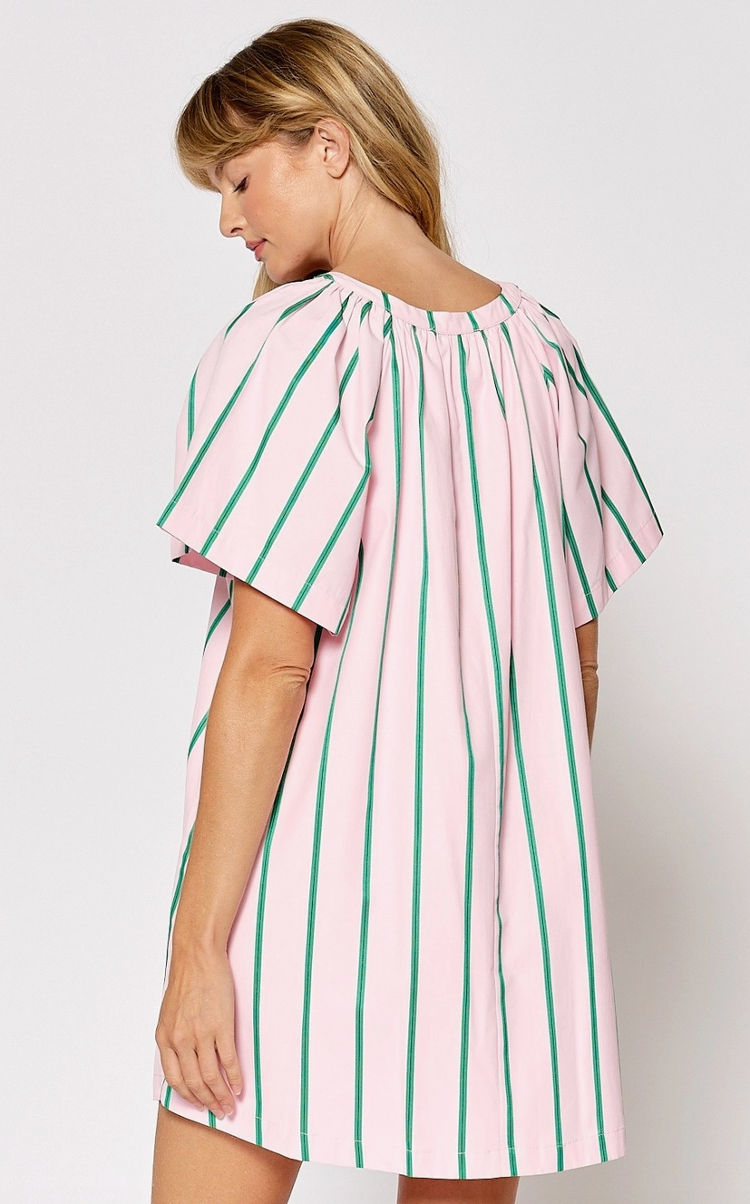 Pink & Green Shift Dress