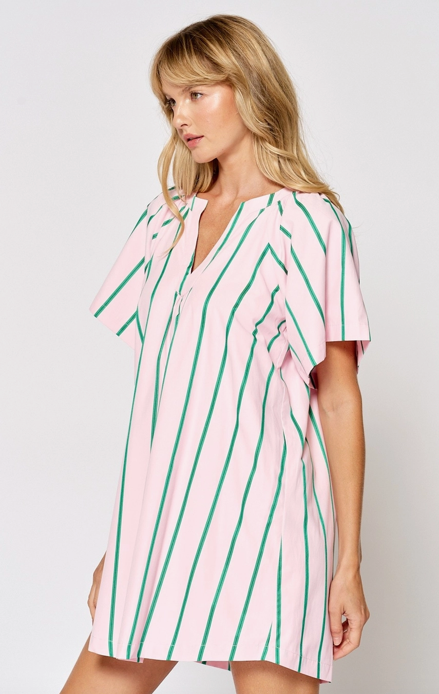 Pink & Green Shift Dress