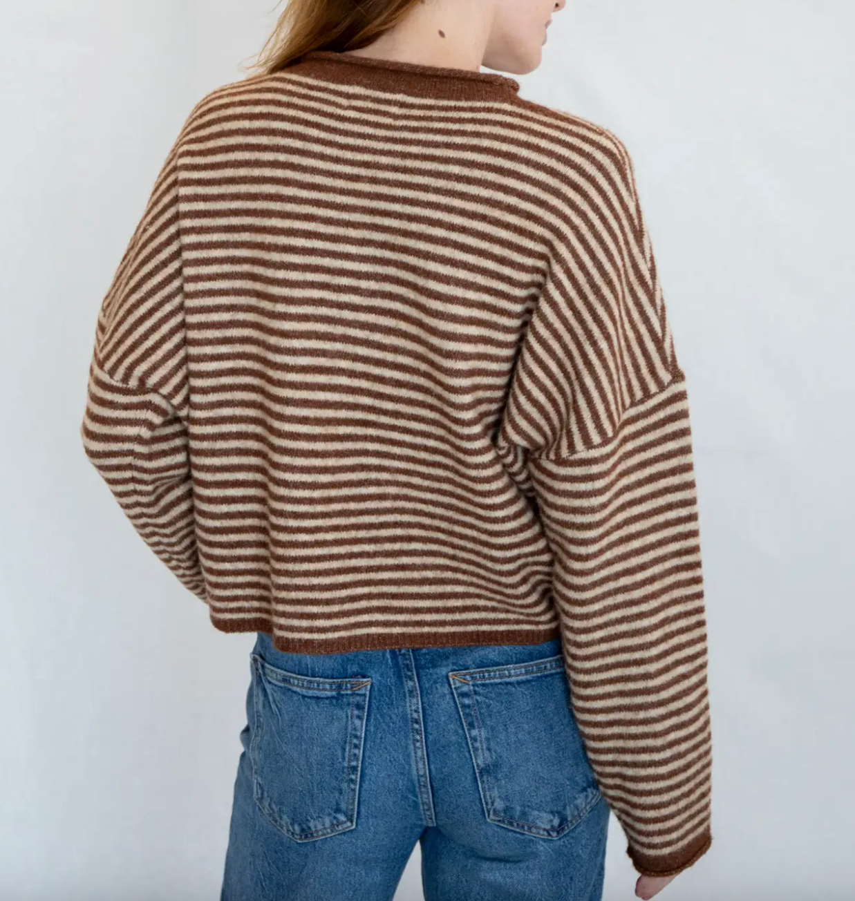 In The Moment Cardigan - Mocha Stripes
