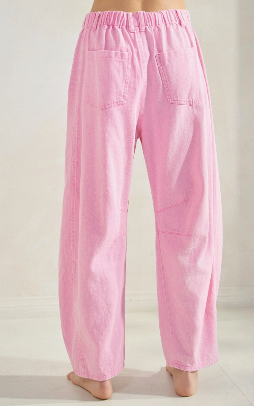 Pink Slouchy Barrel Pants