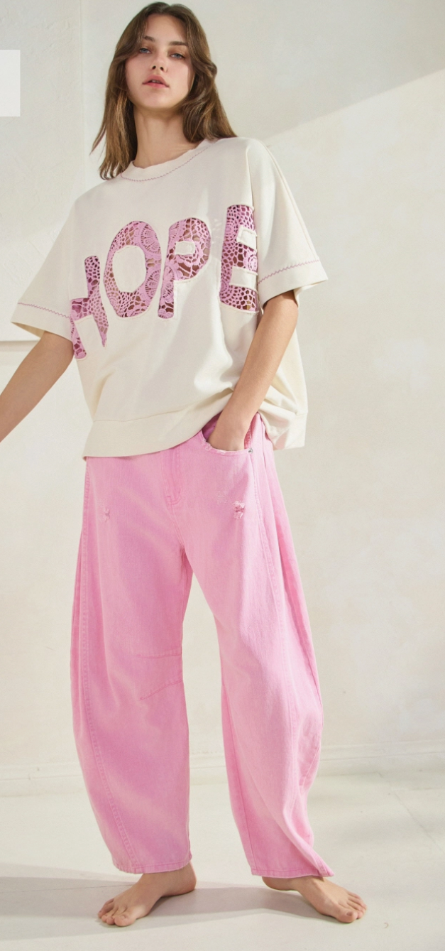 Pink Slouchy Barrel Pants