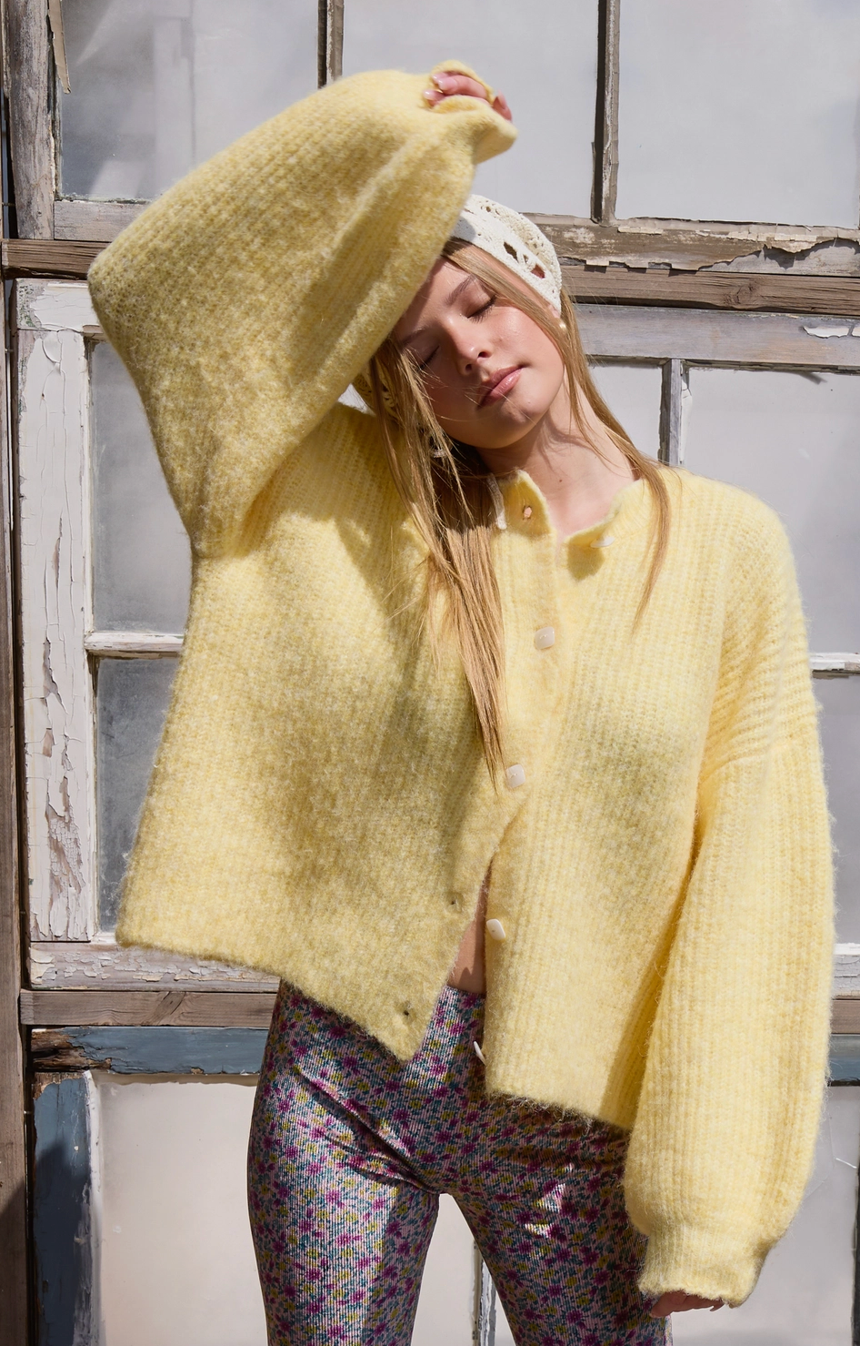 Oversized Cozy Cardigan - Yellow