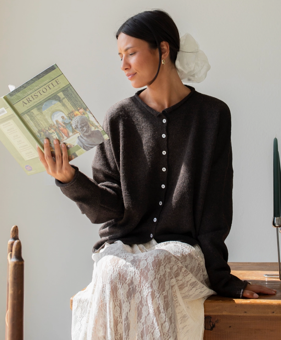 In The Moment Cardigan - Dark Chocolate