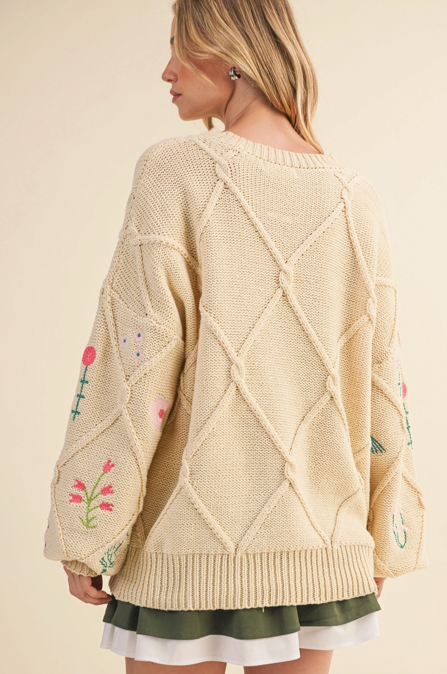Pick Me Floral Embroidery Sweater
