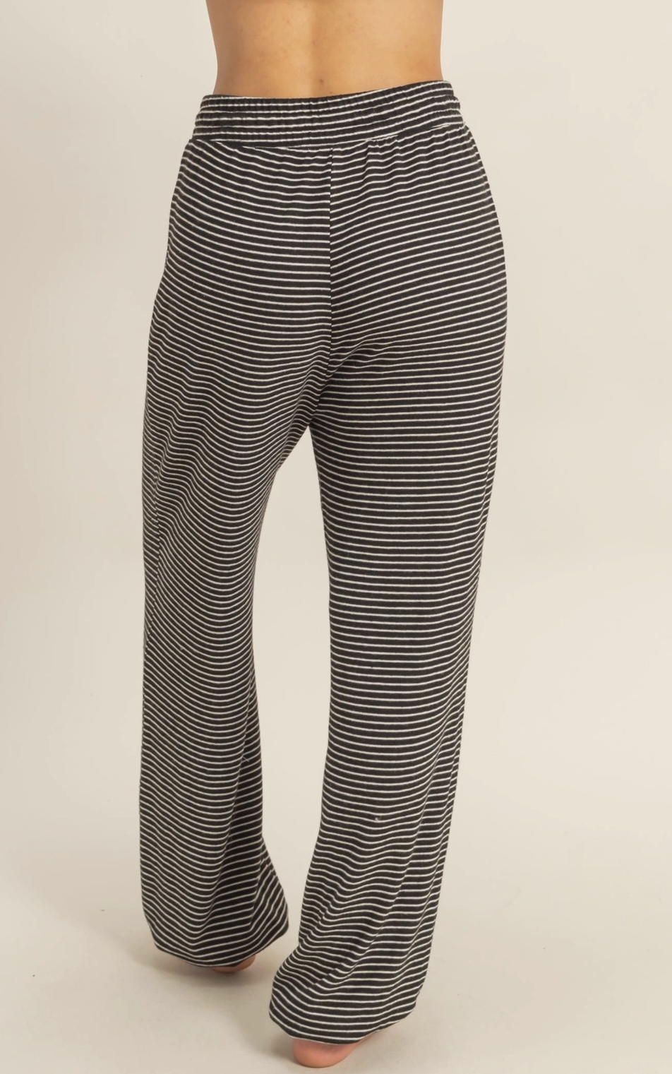 All Weekend Long - Black/Ivory Stripe Joggers