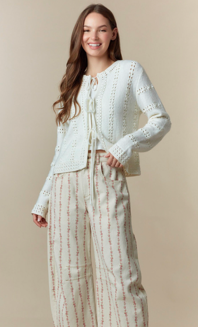 Now Or Never Tie Front Cardigan