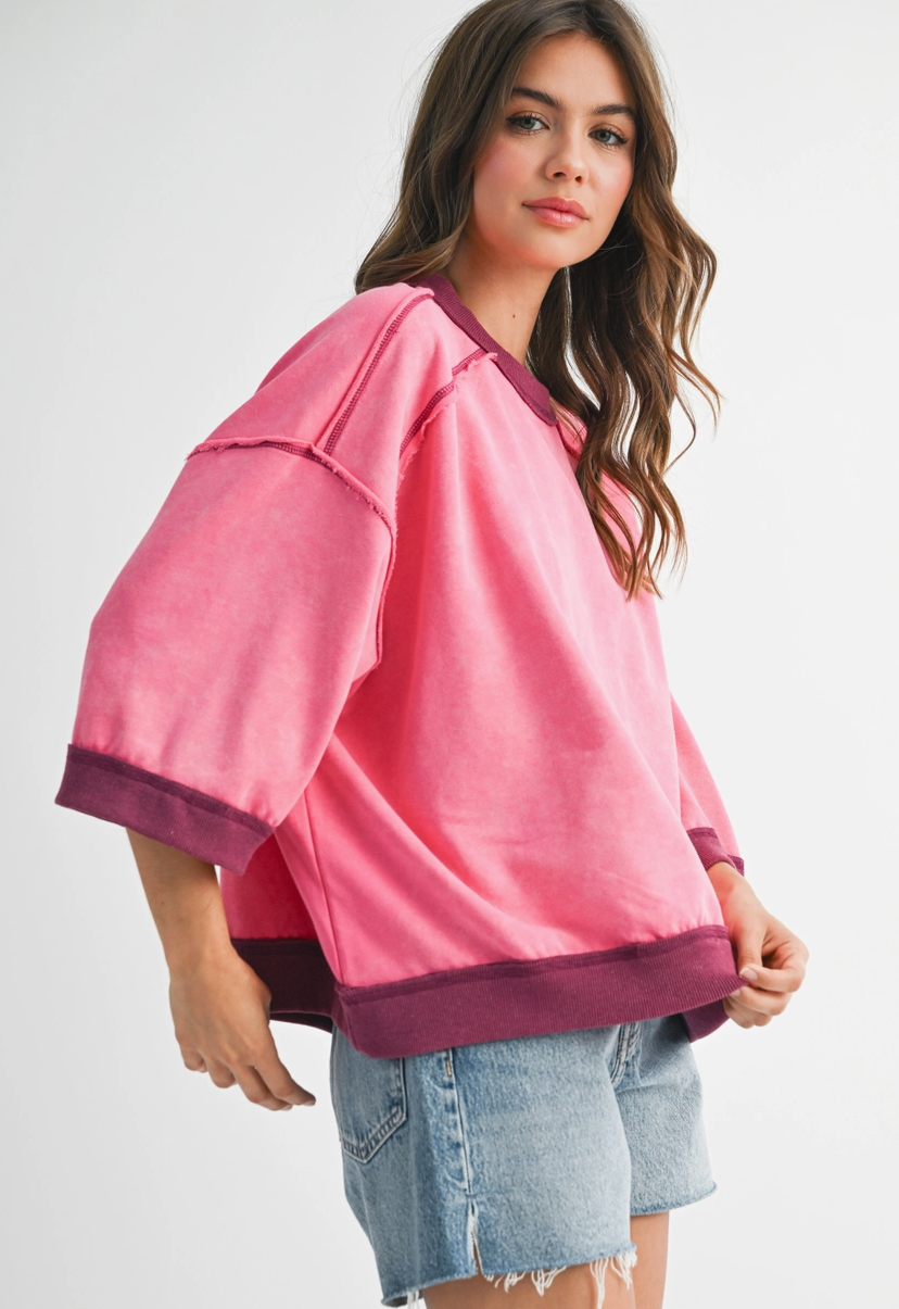 Wine & Rose' Boxy Fit Top