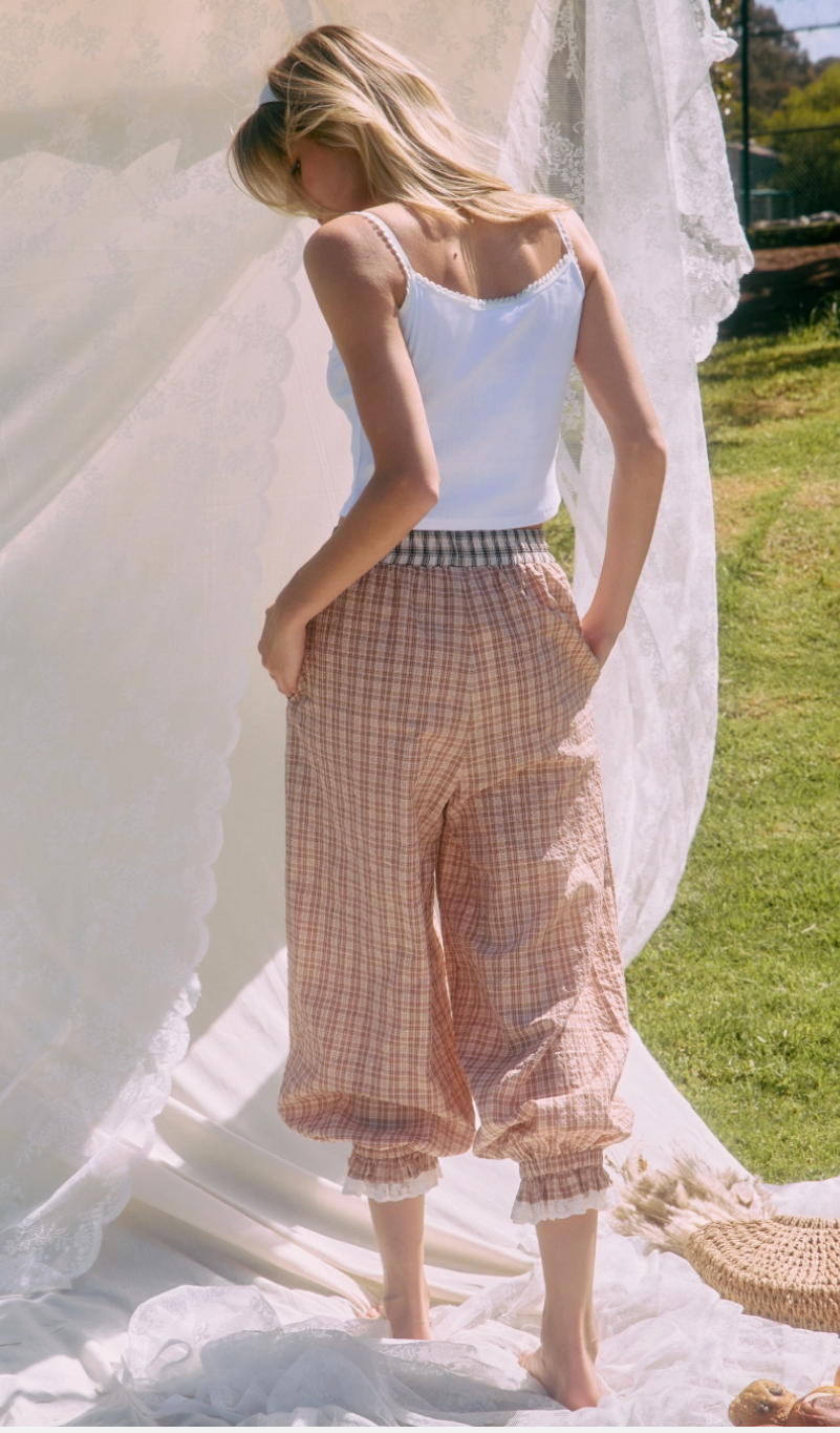 Sunday Stroll Plaid Bloomers - Taupe