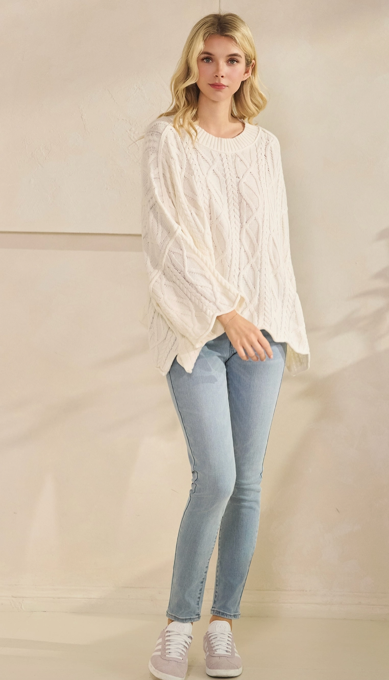 Easy Going Oversized Sweater - White