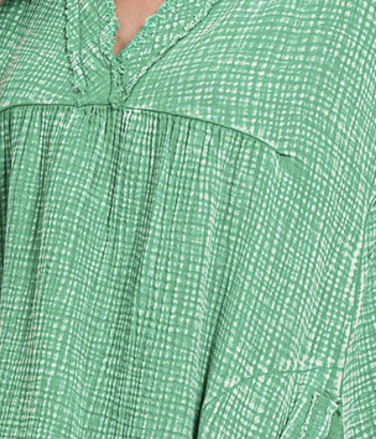 Effortless Button-up Top - WASHED Green/READ