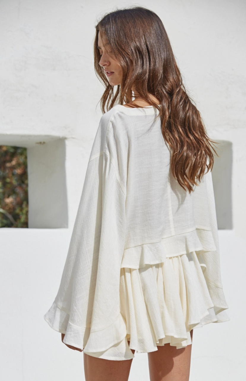 Sweet Escape Chiffon Top/Cape